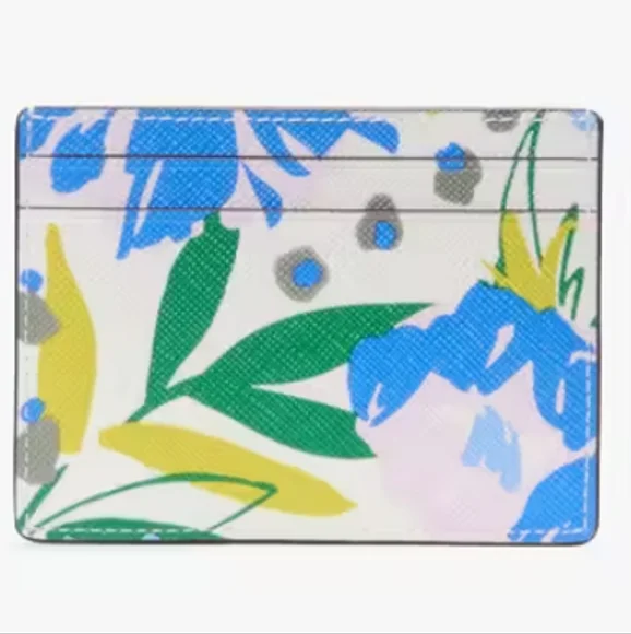 Kate Spade-Madison Festival Floral Slim Card Holder (Cream-Multi) - Picture 3 of 11